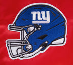 NFL NEW YORK GIANTS BLOUSON EN SATIN À GRAND LOGO POUR HOMME (ROUGE)
