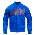 NFL NEW YORK GIANTS BIG LOGO MEN'S SATIN JACKET (ROYAL BLUE)