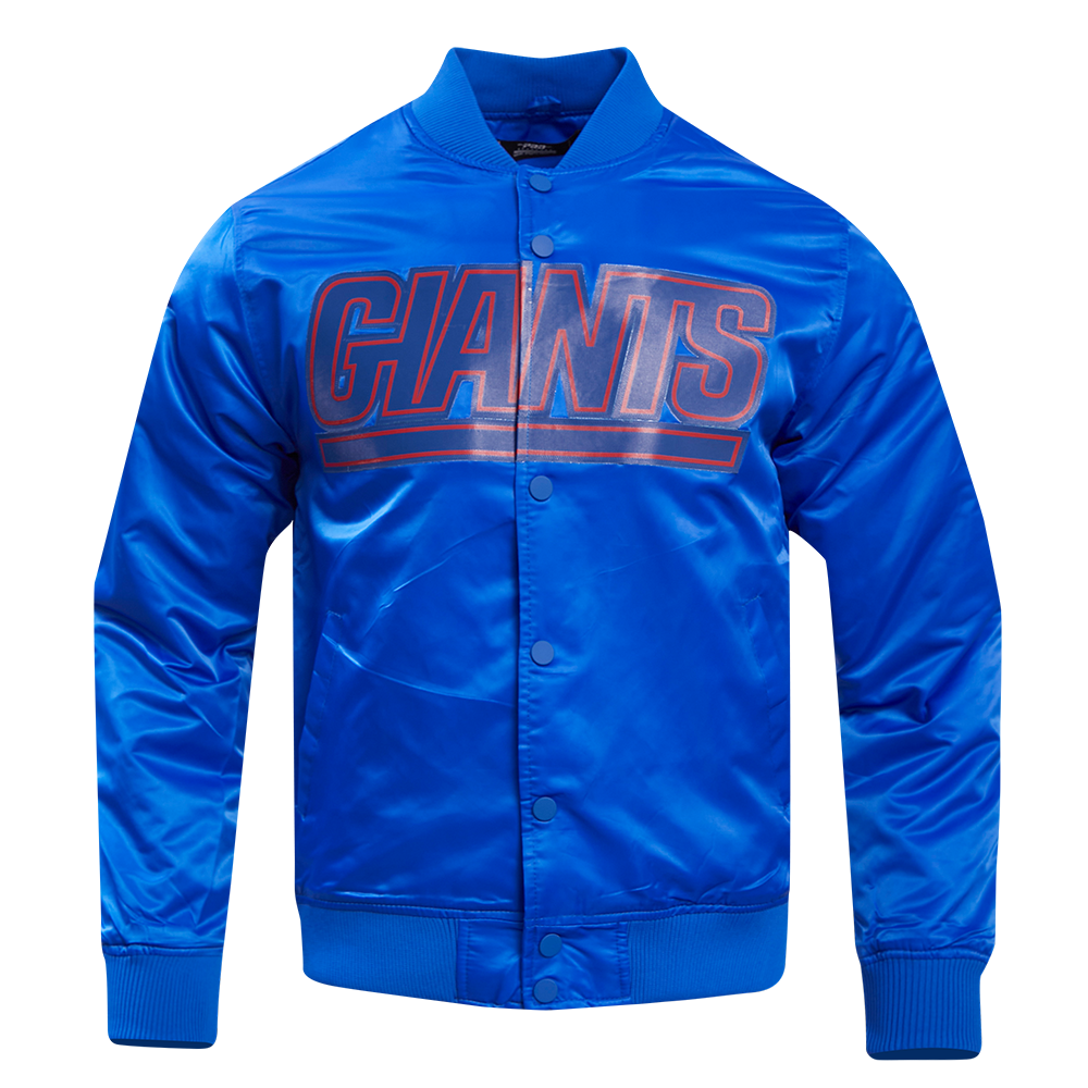 NFL NEW YORK GIANTS BIG LOGO MEN'S SATIN JACKET (ROYAL BLUE)