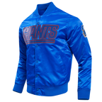 NFL NEW YORK GIANTS BIG LOGO MEN'S SATIN JACKET (ROYAL BLUE)