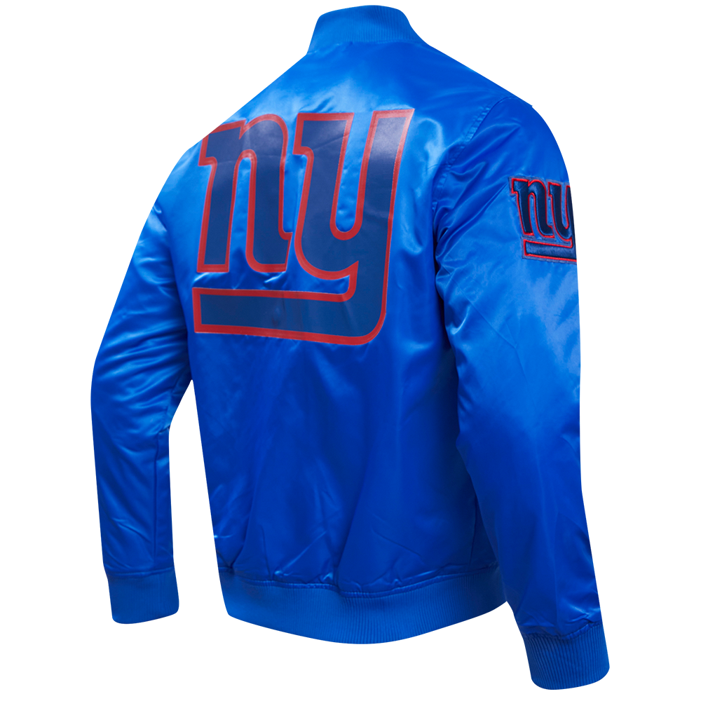 NFL NEW YORK GIANTS BIG LOGO MEN'S SATIN JACKET (ROYAL BLUE)