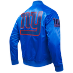 NFL NEW YORK GIANTS BIG LOGO MEN'S SATIN JACKET (ROYAL BLUE)