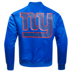 NFL NEW YORK GIANTS BIG LOGO MEN'S SATIN JACKET (ROYAL BLUE)