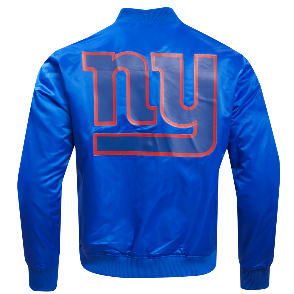 NFL NEW YORK GIANTS BIG LOGO MEN'S SATIN JACKET (ROYAL BLUE)