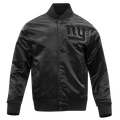 NFL NEW YORK GIANTS TRIPLE BLACK MEN'S SATIN JACKET (TRIPLE BLACK MEN'S)