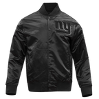 NFL NEW YORK GIANTS TRIPLE BLACK MEN'S SATIN JACKET (TRIPLE BLACK MEN'S)