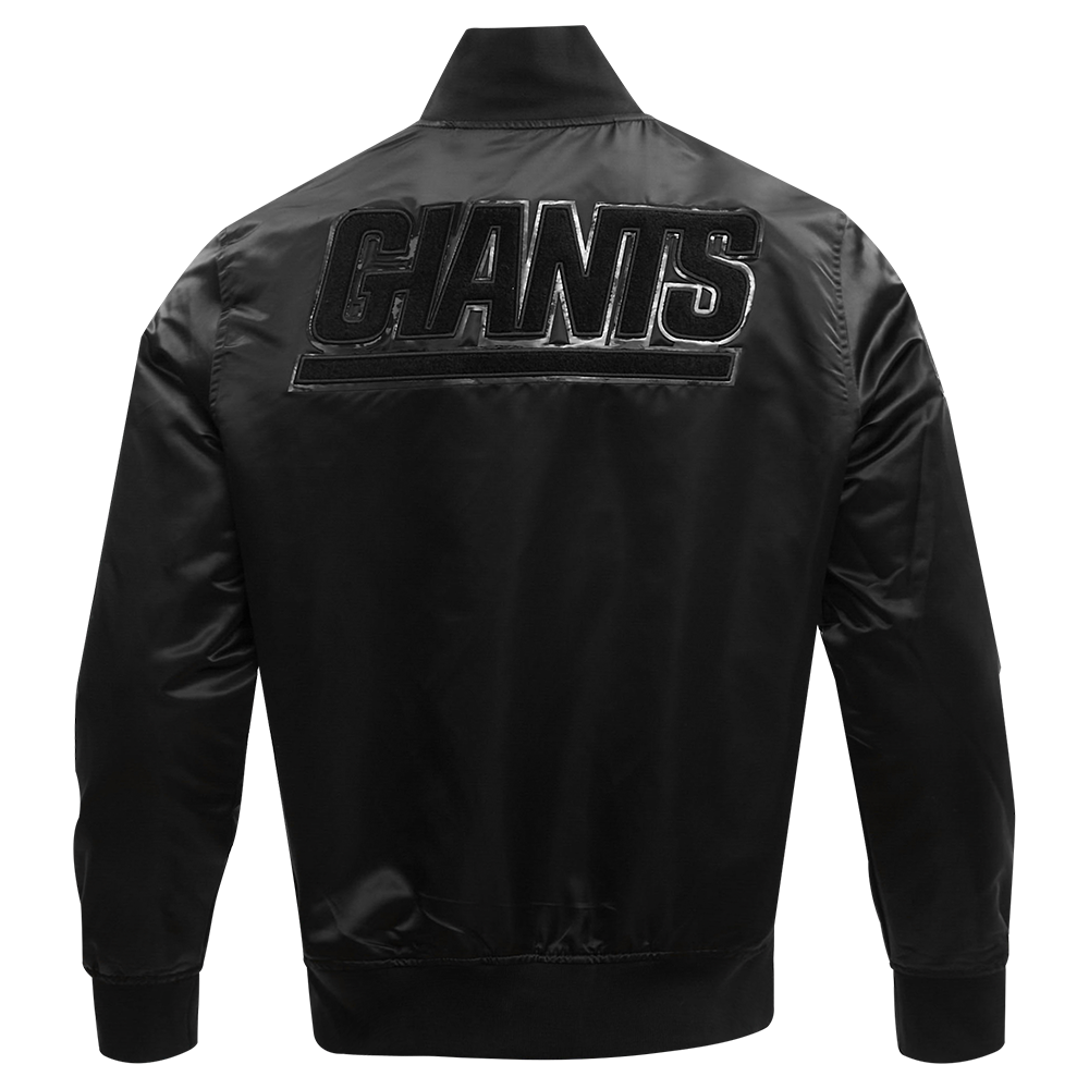 NFL NEW YORK GIANTS TRIPLE BLACK MEN'S SATIN JACKET (TRIPLE BLACK MEN'S)