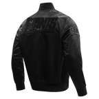 NFL NEW YORK GIANTS TRIPLE BLACK MEN'S SATIN JACKET (TRIPLE BLACK MEN'S)