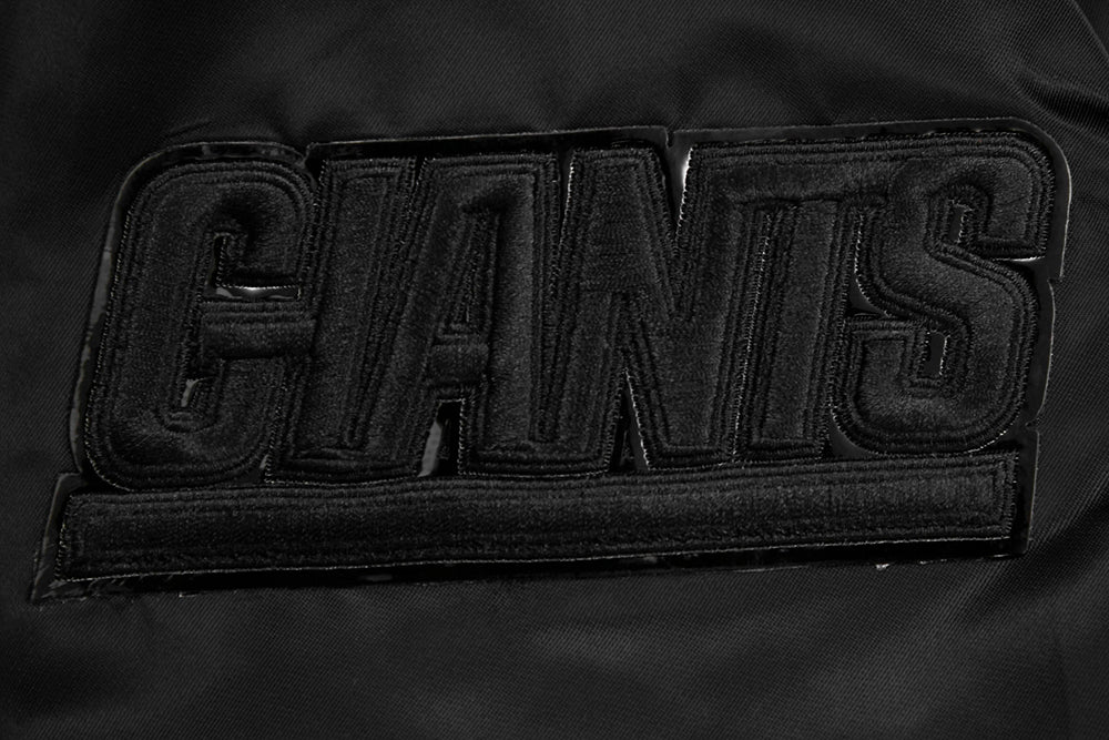 NFL NEW YORK GIANTS TRIPLE BLACK MEN'S SATIN JACKET (TRIPLE BLACK MEN'S)