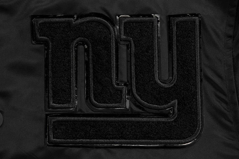 NFL NEW YORK GIANTS TRIPLE BLACK MEN'S SATIN JACKET (TRIPLE BLACK MEN'S)