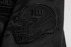 NFL NEW YORK GIANTS TRIPLE BLACK MEN'S SATIN JACKET (TRIPLE BLACK MEN'S)