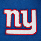 NFL NEW YORK GIANTS OLD ENGLISH MEN'S RIB WOOL VARSITY JACKET (DODGER BLUE/WHITE)