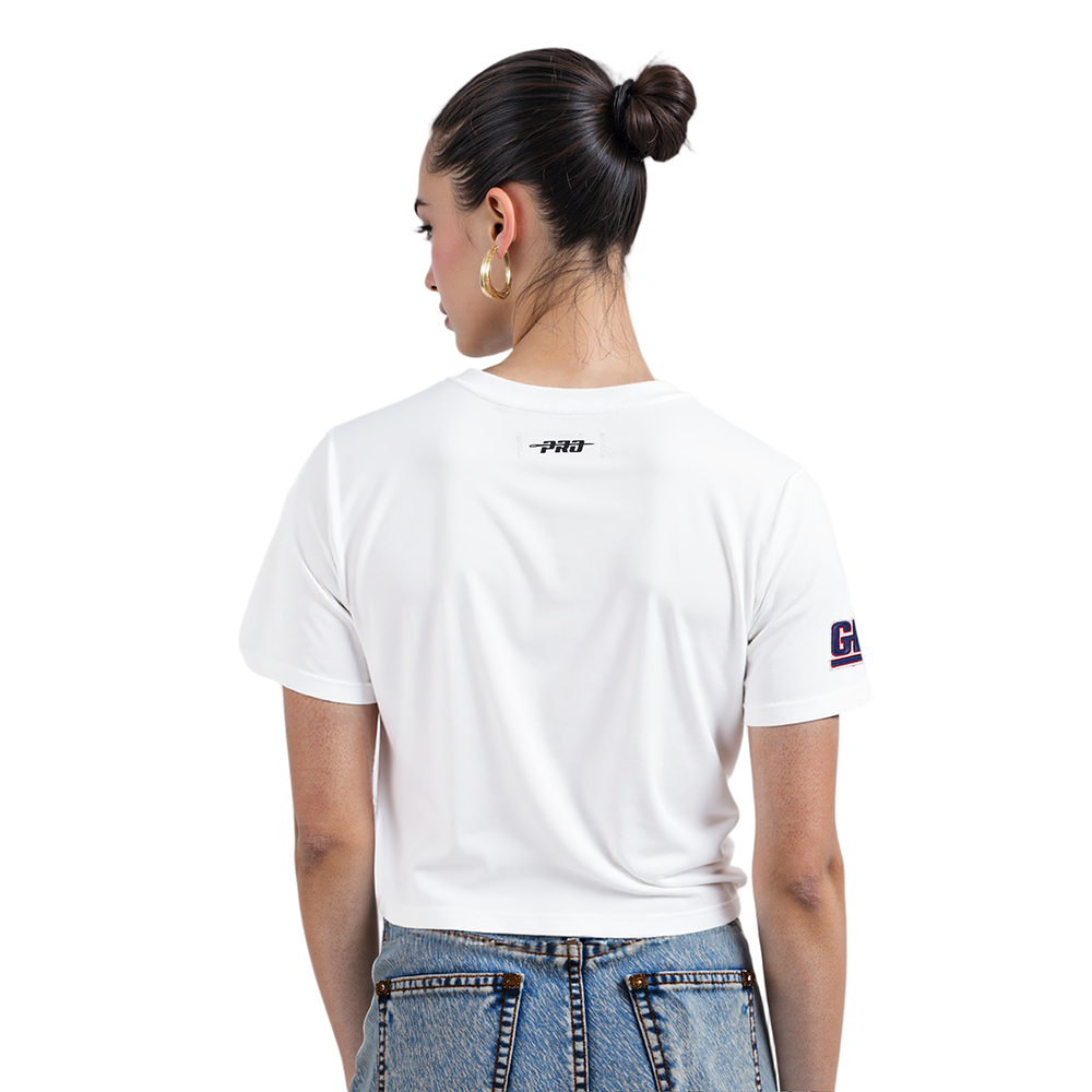 NFL NEW YORK GIANTS SCRIPT TAIL WOMEN'S SJ BOXY TEE (WHITE)