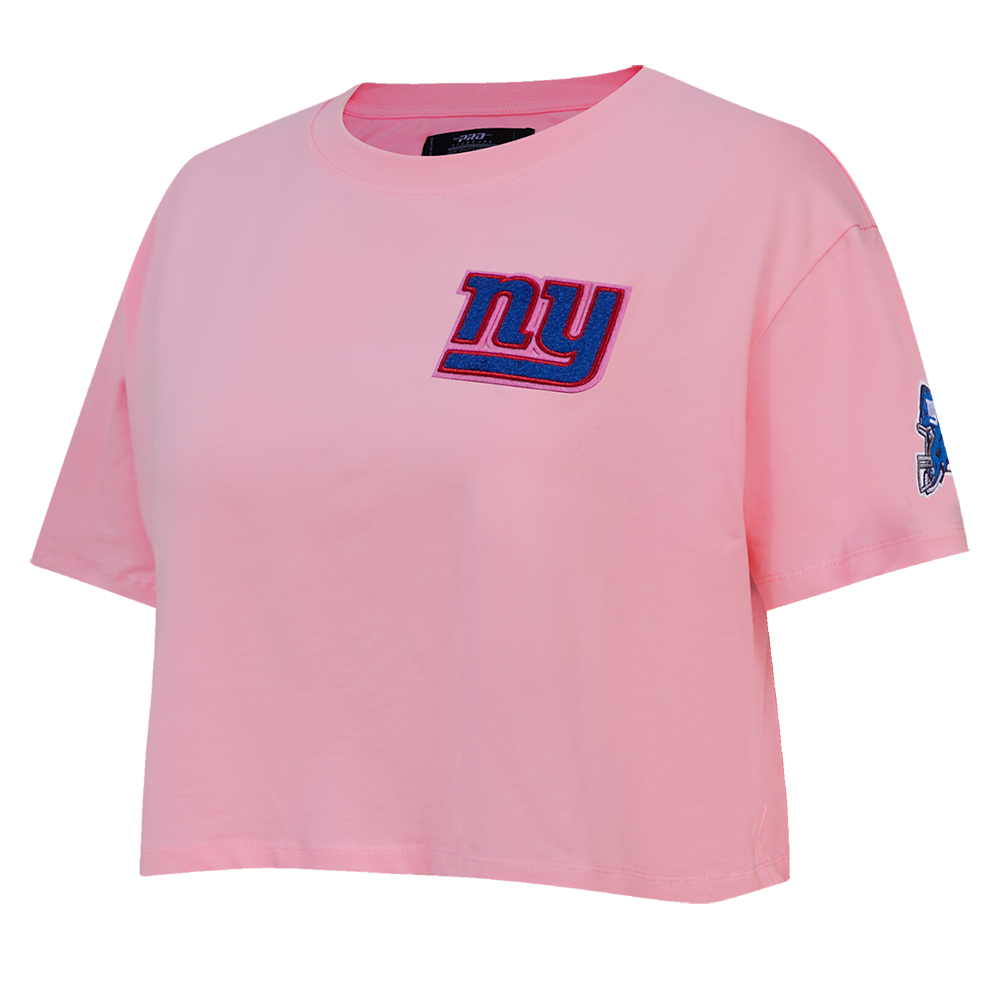 NFL NEW YORK GIANTS CLASSIC WOMEN'S SINGLE JERSEY BOXY TEE (PINK)