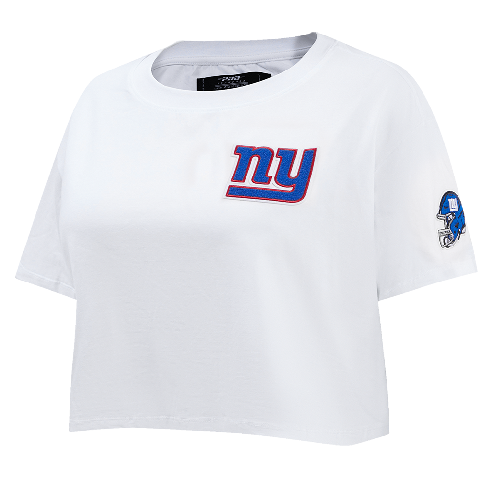 NFL NEW YORK GIANTS CLASSIC WOMEN'S SINGLE JERSEY BOXY TEE (WHITE)