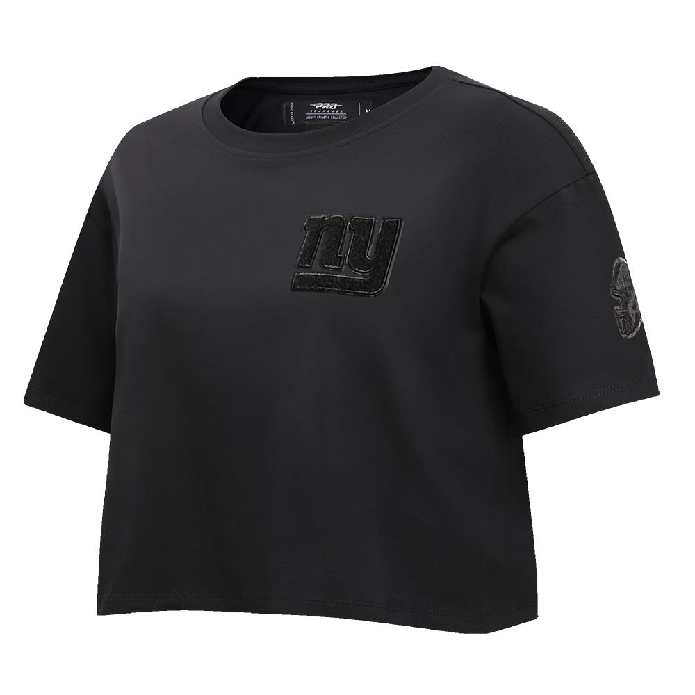 NFL NEW YORK GIANTS TRIPLE BLACK WOMEN'S SINGLE JERSEY BOXY TEE (TRIPLE BLACK WOMEN'S)