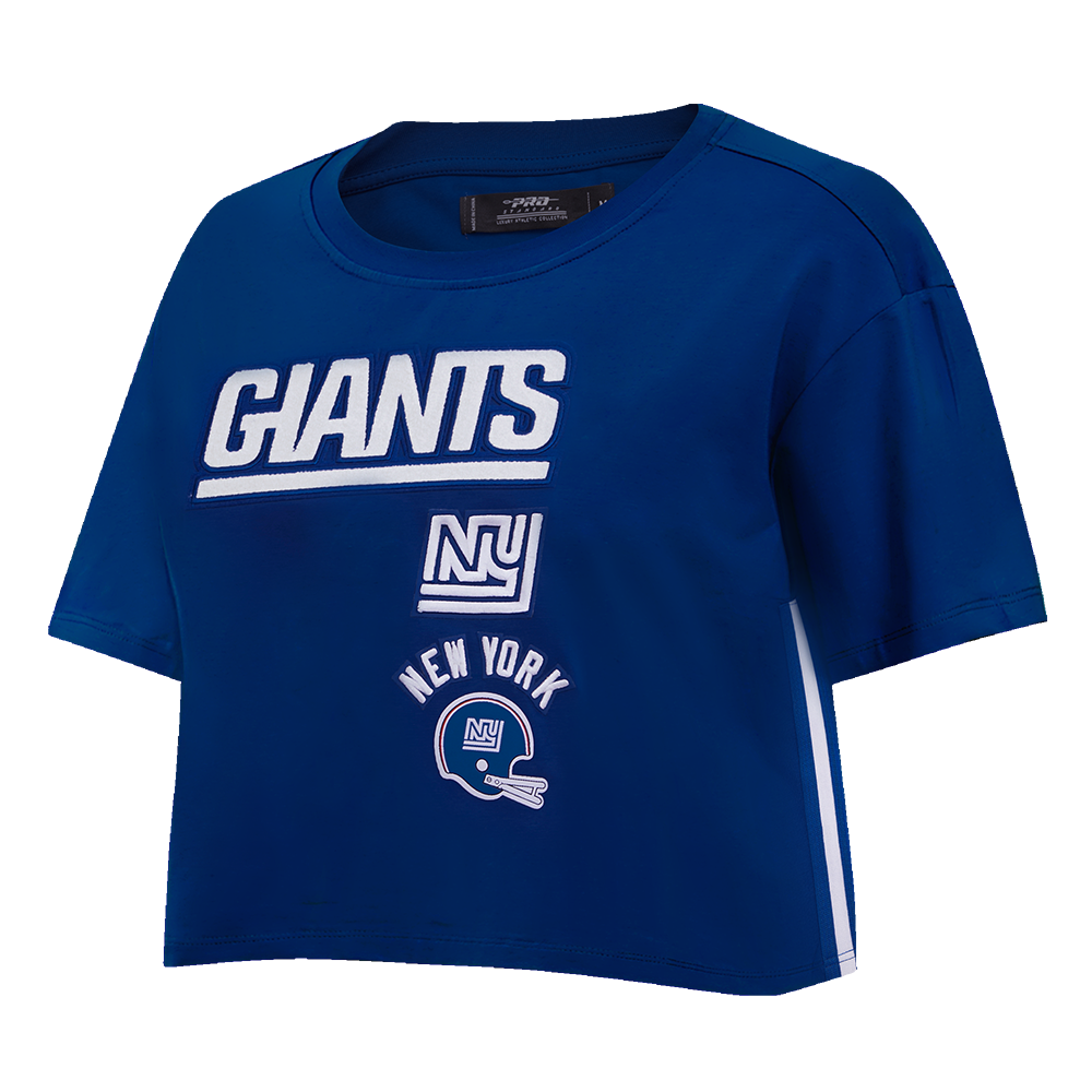 NFL NEW YORK GIANTS RETRO CLASSIC T-SHIRT À COUPE CARRÉE POUR FEMME (BLEU DODGER)