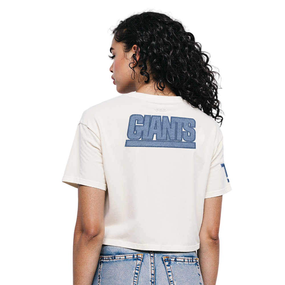 NFL NEW YORK GIANTS VARSITY BLUES WOMEN'S  SJ BOXY TEE (LINEN)