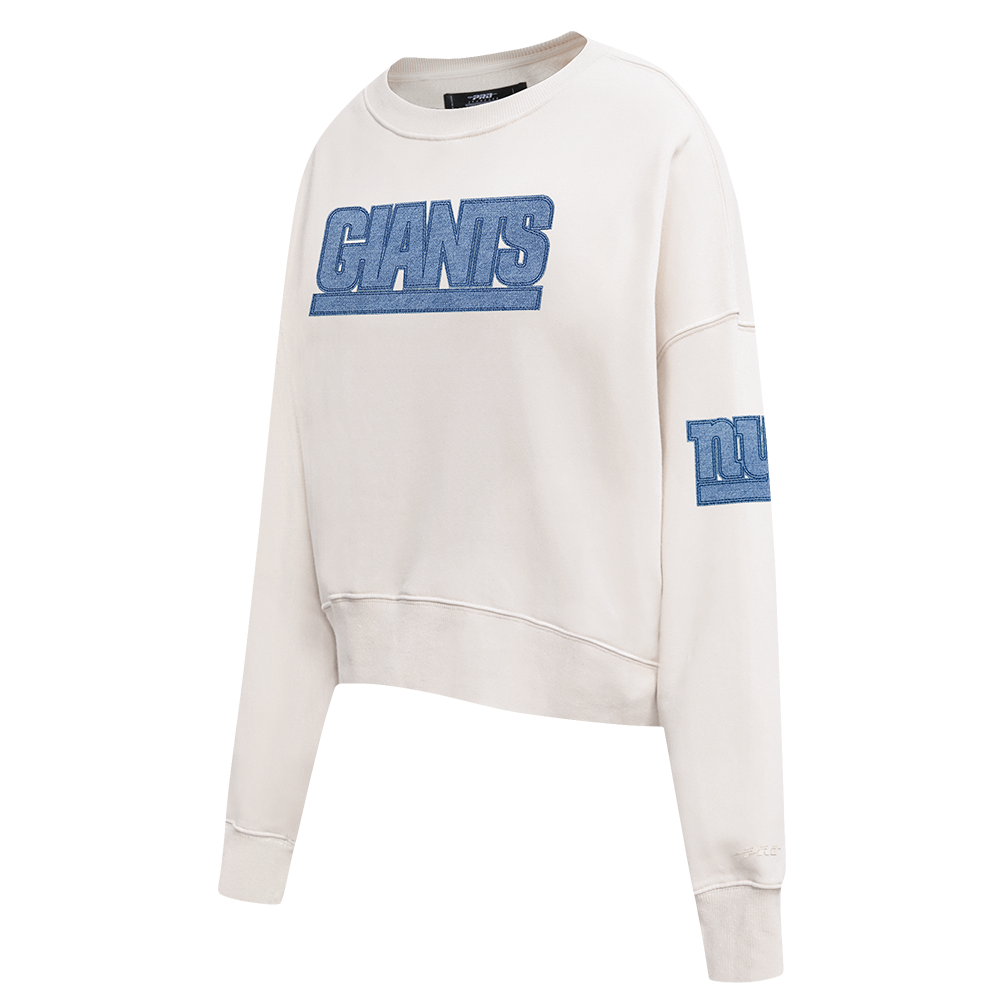 NFL NEW YORK GIANTS VARSITY BLUES WOMEN'S FLC CREWNECK (LINEN)