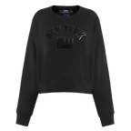NFL NEW YORK GIANTS TRIPLE BLACK WOMEN'S FLC CREWNECK (TRIPLE BLACK WOMEN'S)