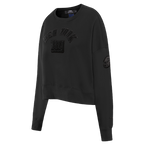 NFL NEW YORK GIANTS TRIPLE BLACK WOMEN'S FLC CREWNECK (TRIPLE BLACK WOMEN'S)