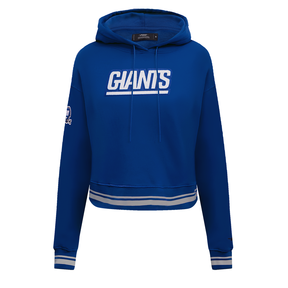 NFL NEW YORK GIANTS RETRO CLASSIC CHANDAIL À CAPUCHON COURT CÔTELÉ POUR FEMME (BLEU DODGER)
