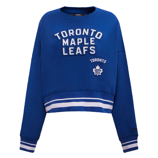 NHL TORONTO MAPLE LEAFS RETRO CLASSIC CHANDAIL À COL ROND CÔTELÉ POUR FEMME (BLEU DODGER)