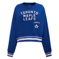 NHL TORONTO MAPLE LEAFS RETRO CLASSIC CHANDAIL À COL ROND CÔTELÉ POUR FEMME (BLEU DODGER)