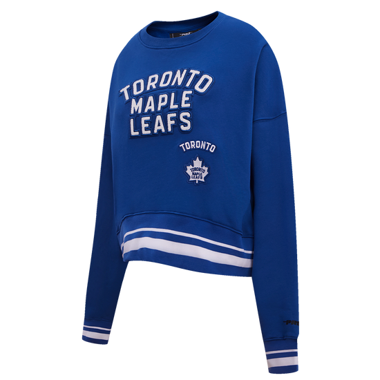 NHL TORONTO MAPLE LEAFS RETRO CLASSIC WOMEN'S RIB CREWNECK (DODGER BLUE)
