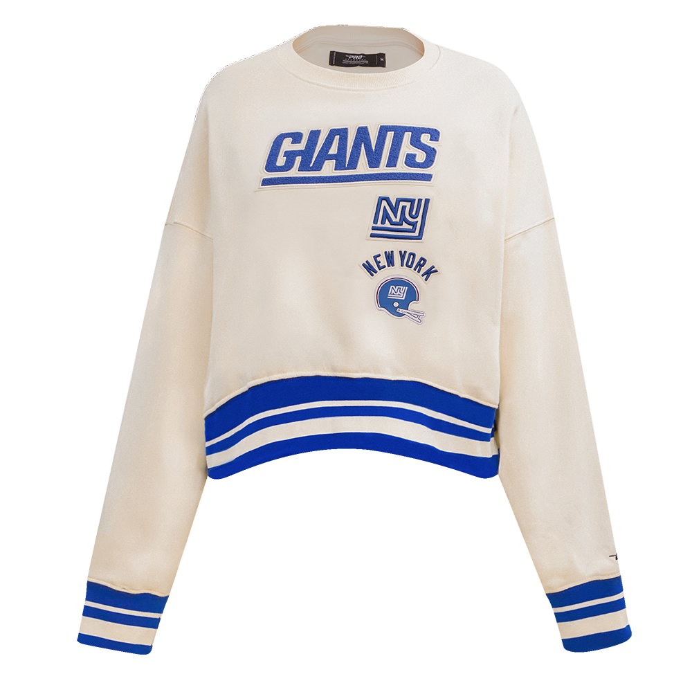 NFL NEW YORK GIANTS RETRO CLASSIC CHANDAIL À COL ROND CÔTELÉ POUR FEMME (COQUILLE D'ŒUF/BLEU DODGER)