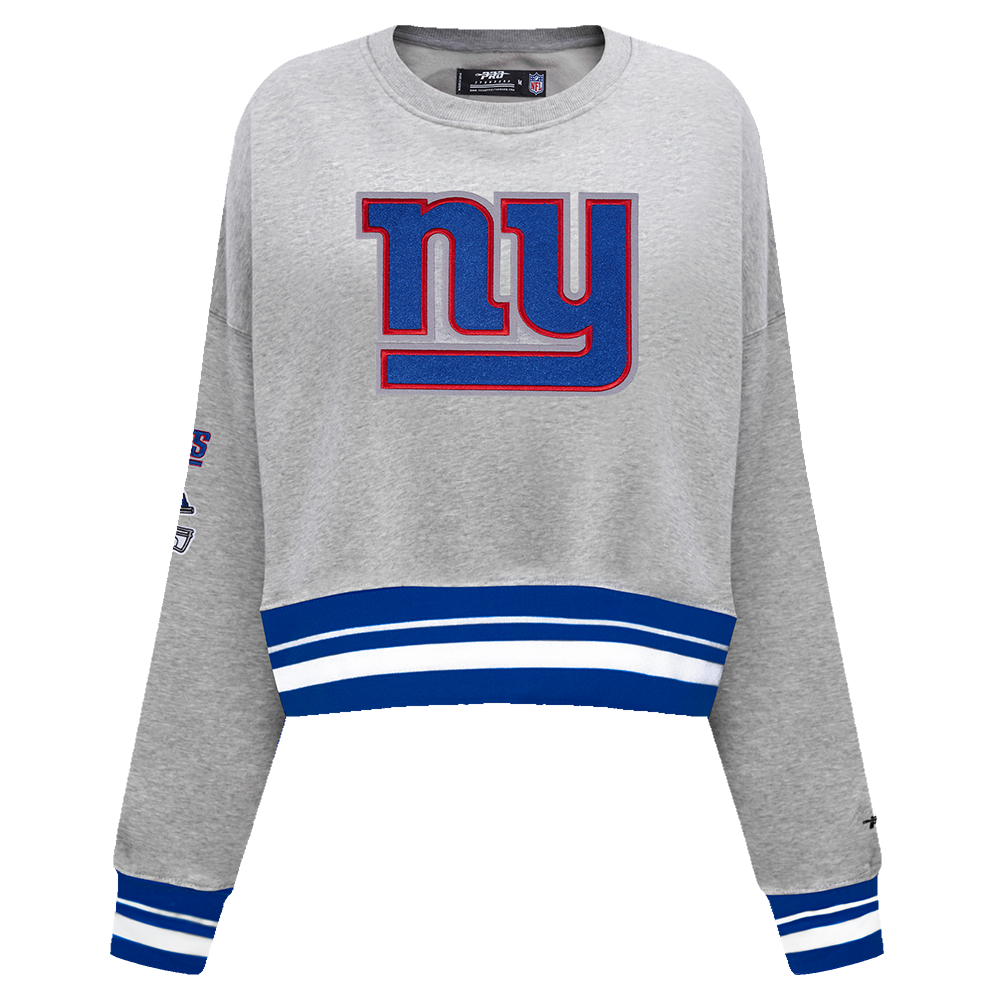 NFL NEW YORK GIANTS CHANDAIL À COL ROND MASHUP CÔTELÉ POUR FEMME (GRIS CHINÉ/BLEU DODGER)