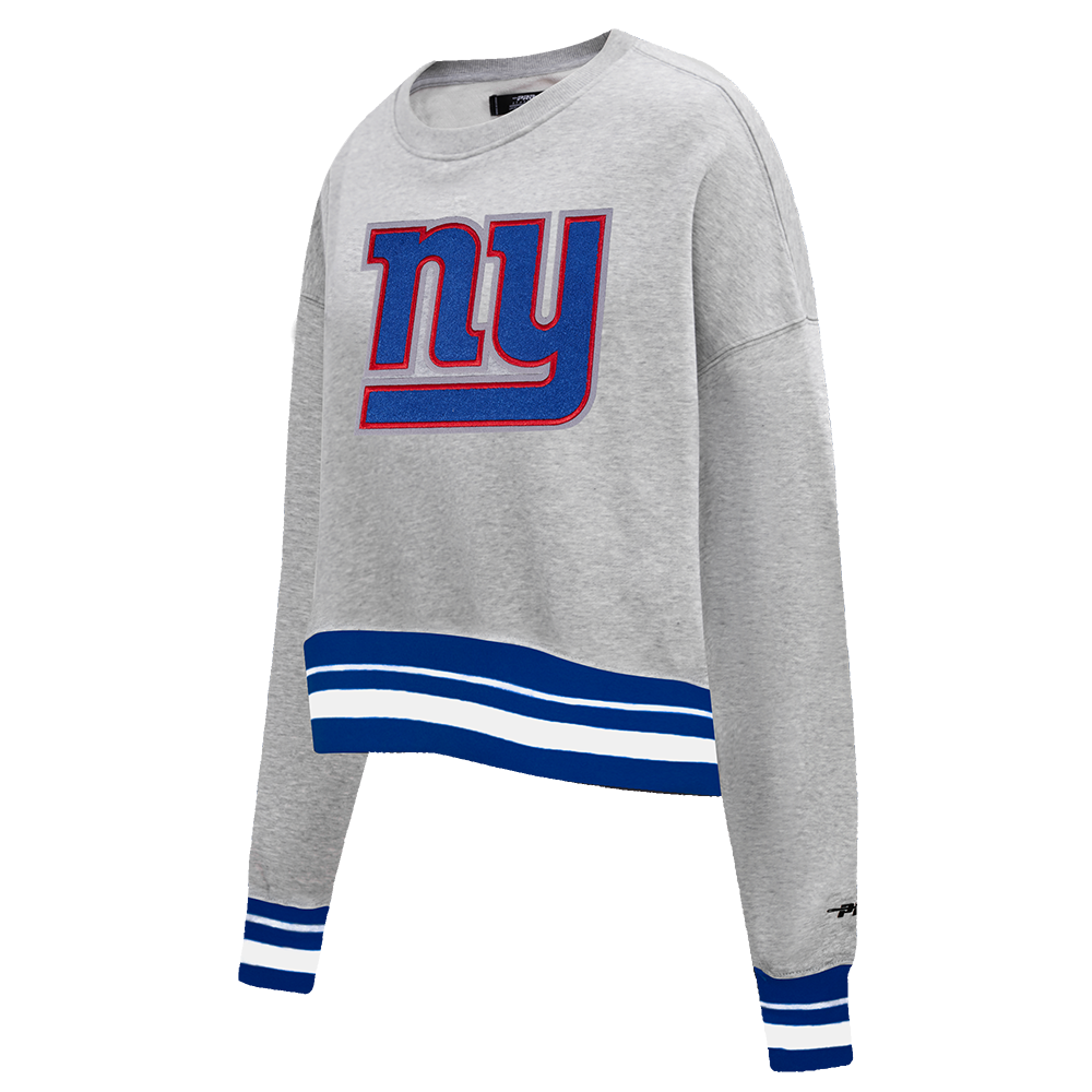 NFL NEW YORK GIANTS CHANDAIL À COL ROND MASHUP CÔTELÉ POUR FEMME (GRIS CHINÉ/BLEU DODGER)