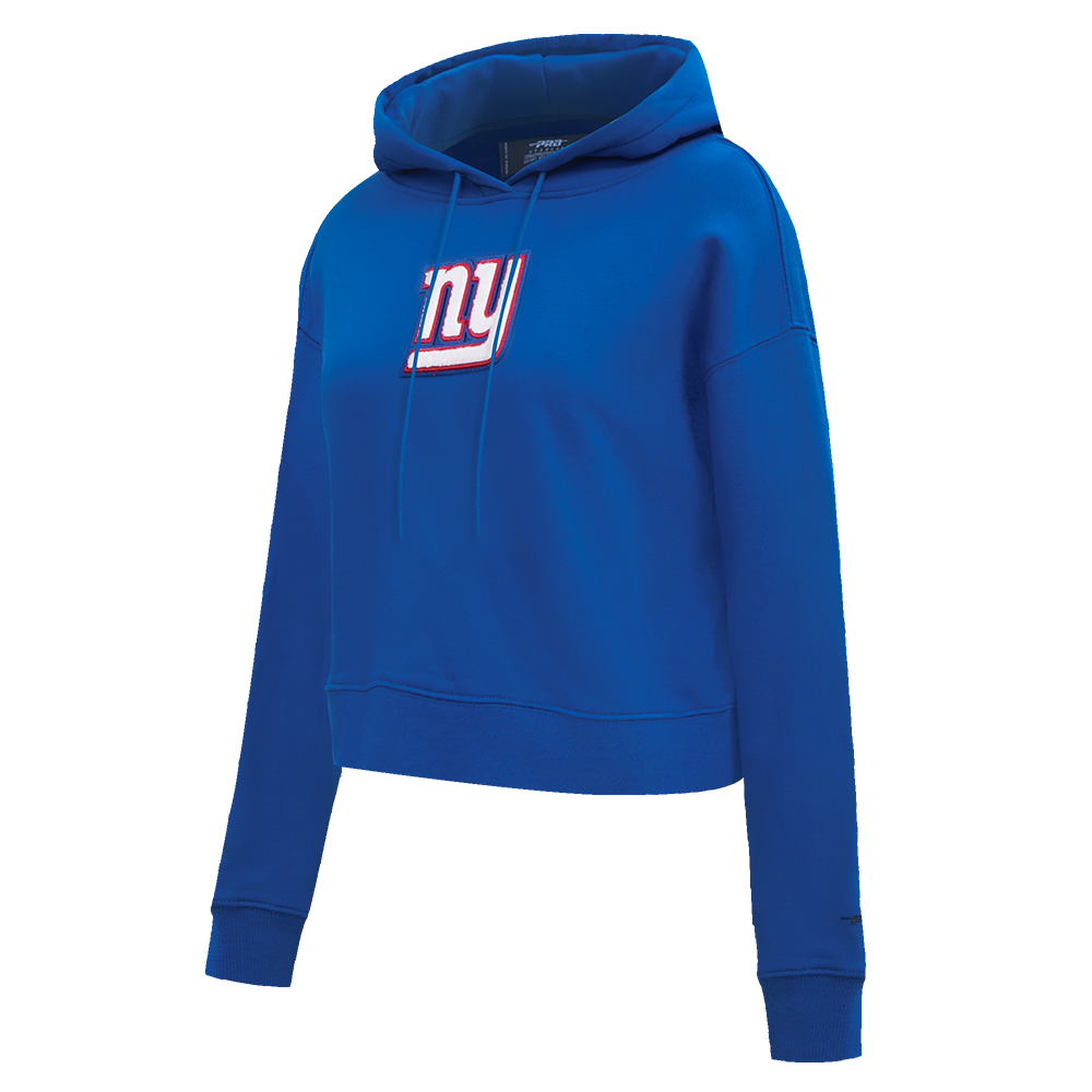 NFL NEW YORK GIANTS WOMEN'S CROPPED FLEECE HOODIE (DODGER BLUE)