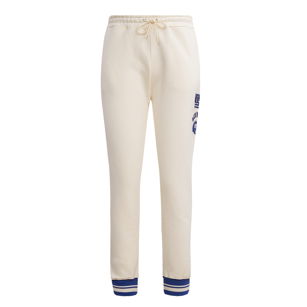 NFL NEW YORK GIANTS RETRO CLASSIC WOMEN'S RIB SWEATPANT (EGGSHELL/DODGER BLUE)