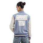 NFL NEW YORK GIANTS VARSITY BLUES BLOUSON COLLÉGIAL EN DENIM POUR FEMME (DENIM/LIN)