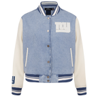 NFL NEW YORK GIANTS VARSITY BLUES BLOUSON COLLÉGIAL EN DENIM POUR FEMME (DENIM/LIN)