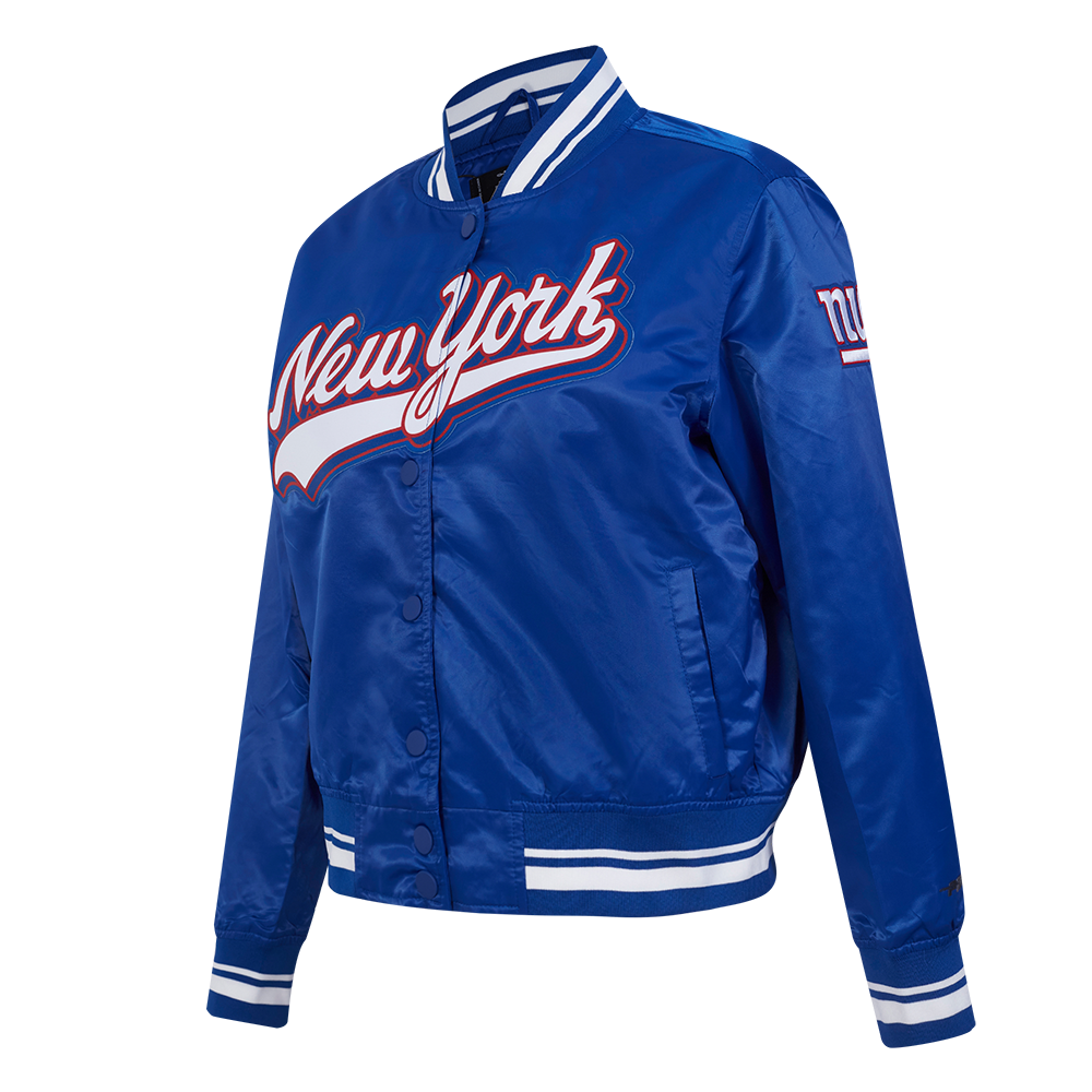 NFL NEW YORK GIANTS SCRIPT TAIL BLOUSON EN SATIN POUR FEMME (BLEU DODGER)