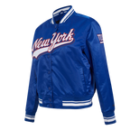 NFL NEW YORK GIANTS SCRIPT TAIL BLOUSON EN SATIN POUR FEMME (BLEU DODGER)