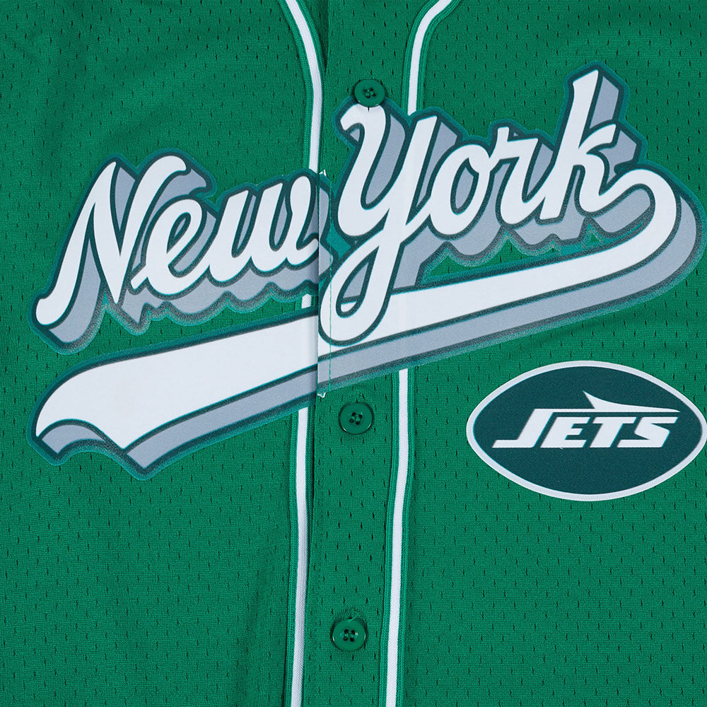 NFL NEW YORK JETS SCRIPT TAIL CHEMISE BOUTONNÉE EN FILET POUR HOMME (VERT KELLY)