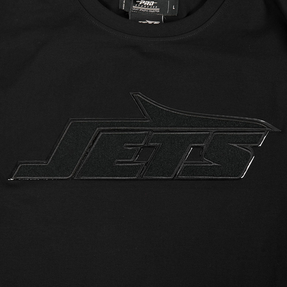 NFL NEW YORK JETS TRIPLE BLACK T-SHIRT EN JERSEY SIMPLE POUR HOMME (NOIR)