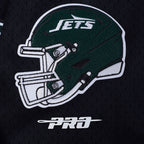 NFL NEW YORK JETS CLASSIC MESH MEN'S BUTTON DOWN SHIRT (BLACK)