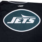 NFL NEW YORK JETS CLASSIC MESH MEN'S BUTTON DOWN SHIRT (BLACK)