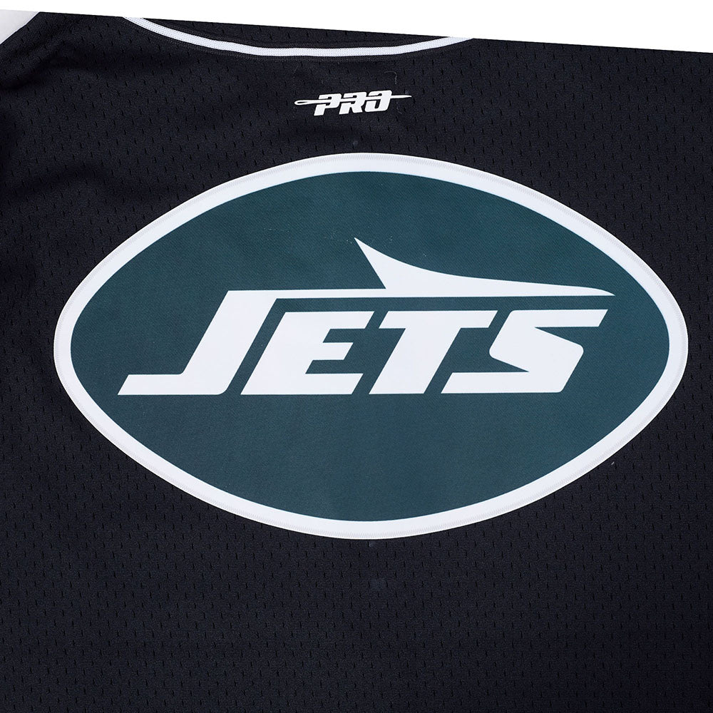 NFL NEW YORK JETS CLASSIC MESH MEN'S BUTTON DOWN SHIRT (BLACK)