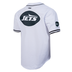 NFL NEW YORK JETS CLASSIC MESH CHEMISE BOUTONNÉE POUR HOMME (BLANC/NOIR/BLANC)
