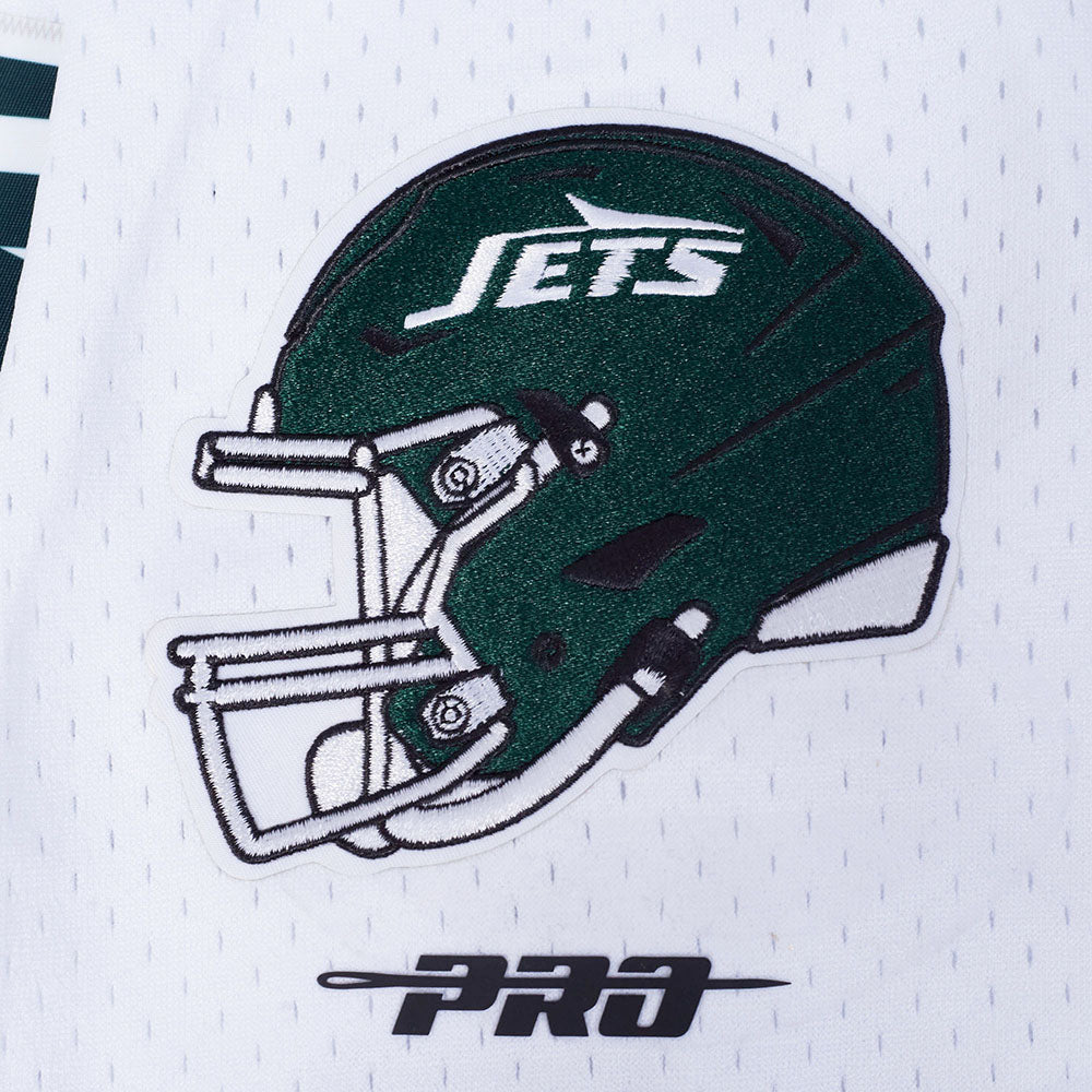 NFL NEW YORK JETS CLASSIC MESH CHEMISE BOUTONNÉE POUR HOMME (BLANC/NOIR/BLANC)