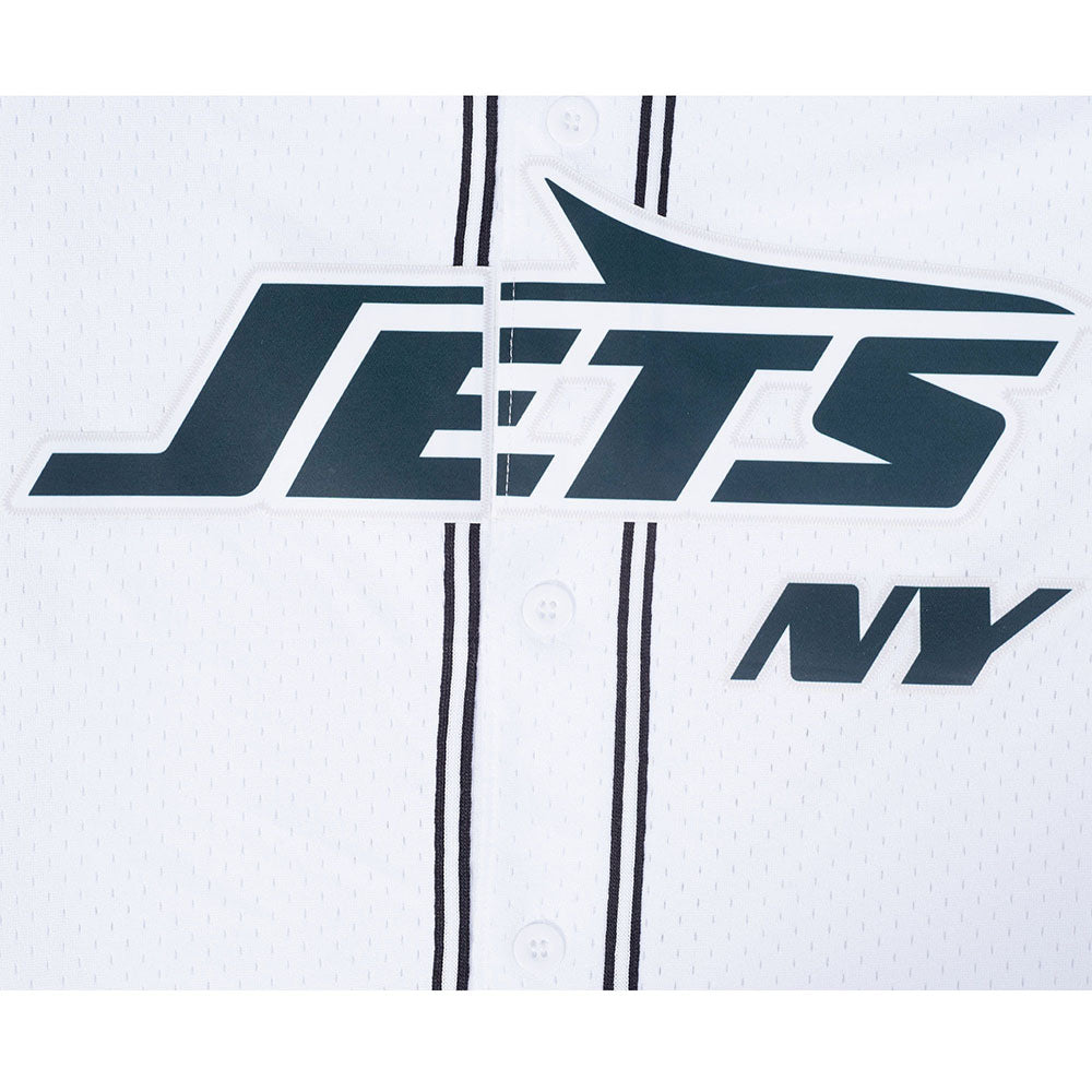 NFL NEW YORK JETS CLASSIC MESH CHEMISE BOUTONNÉE POUR HOMME (BLANC/NOIR/BLANC)