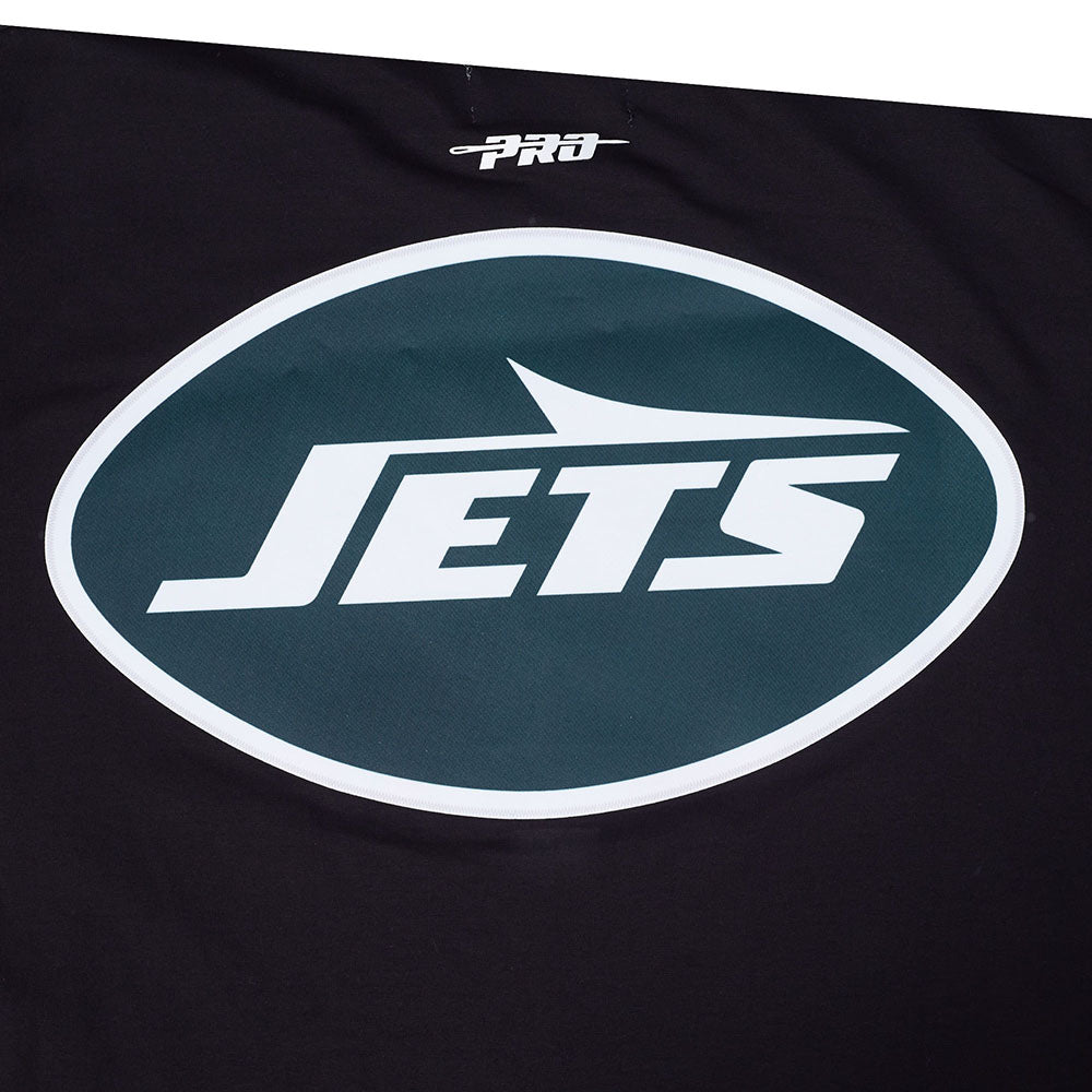 NFL NEW YORK JETS CLASSIC MESH T-SHIRT EN JERSEY SIMPLE À RAYURES POUR HOMME (NOIR)