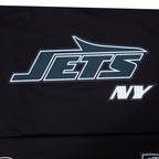 NFL NEW YORK JETS CLASSIC MESH T-SHIRT EN JERSEY SIMPLE À RAYURES POUR HOMME (NOIR)
