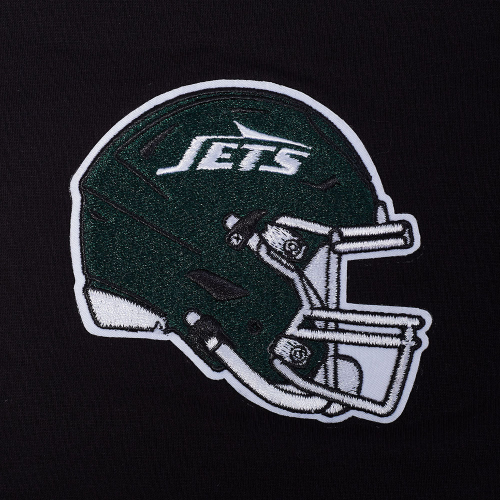 NFL NEW YORK JETS CLASSIC MESH T-SHIRT EN JERSEY SIMPLE À RAYURES POUR HOMME (NOIR)