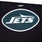 NFL NEW YORK JETS CLASSIC MESH T-SHIRT EN JERSEY SIMPLE À RAYURES POUR HOMME (NOIR)